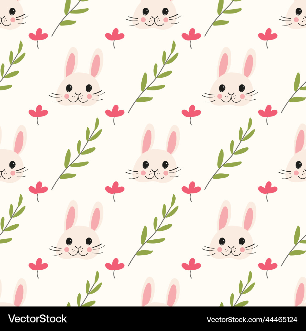 Pattern with twig and flower on a white background Vector Image