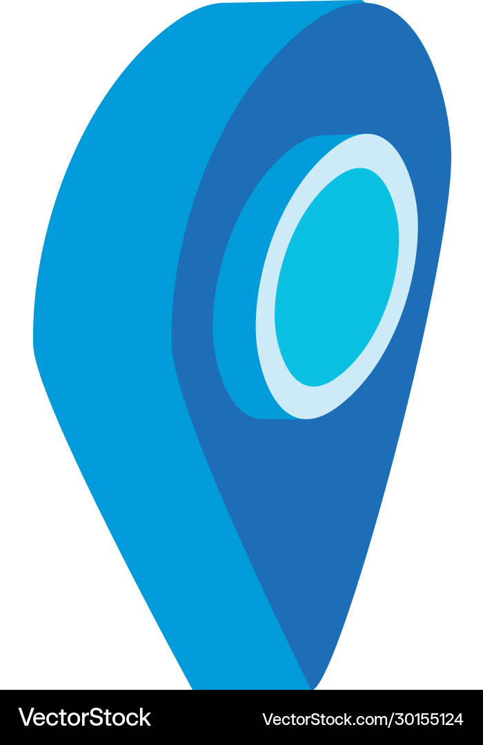 Pin pointer location isometric style icon Vector Image