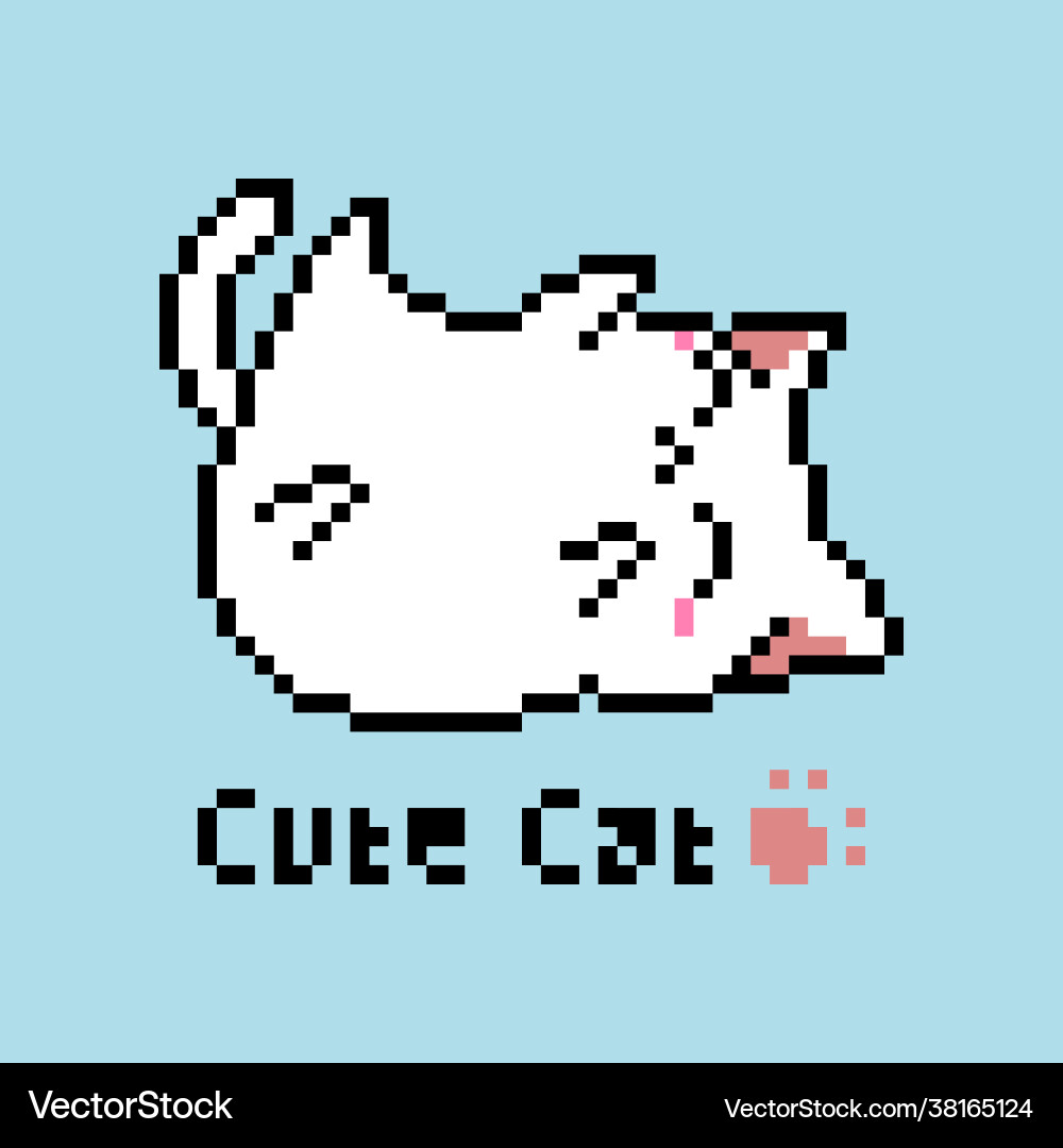 Pixel cat image for game assets Vector Image