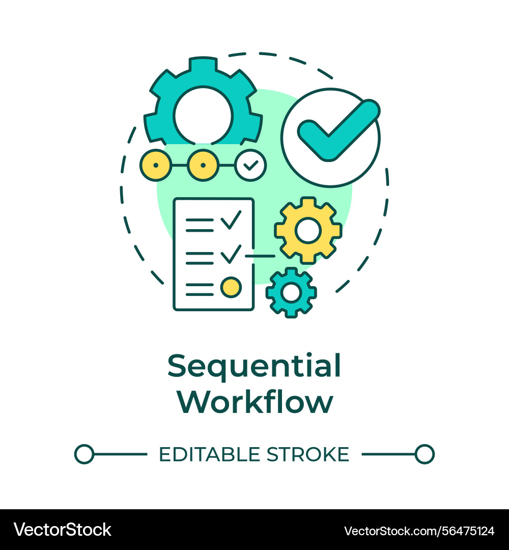 Sequential workflow multi color concept icon Sequential workflow multi color concept icon vector image