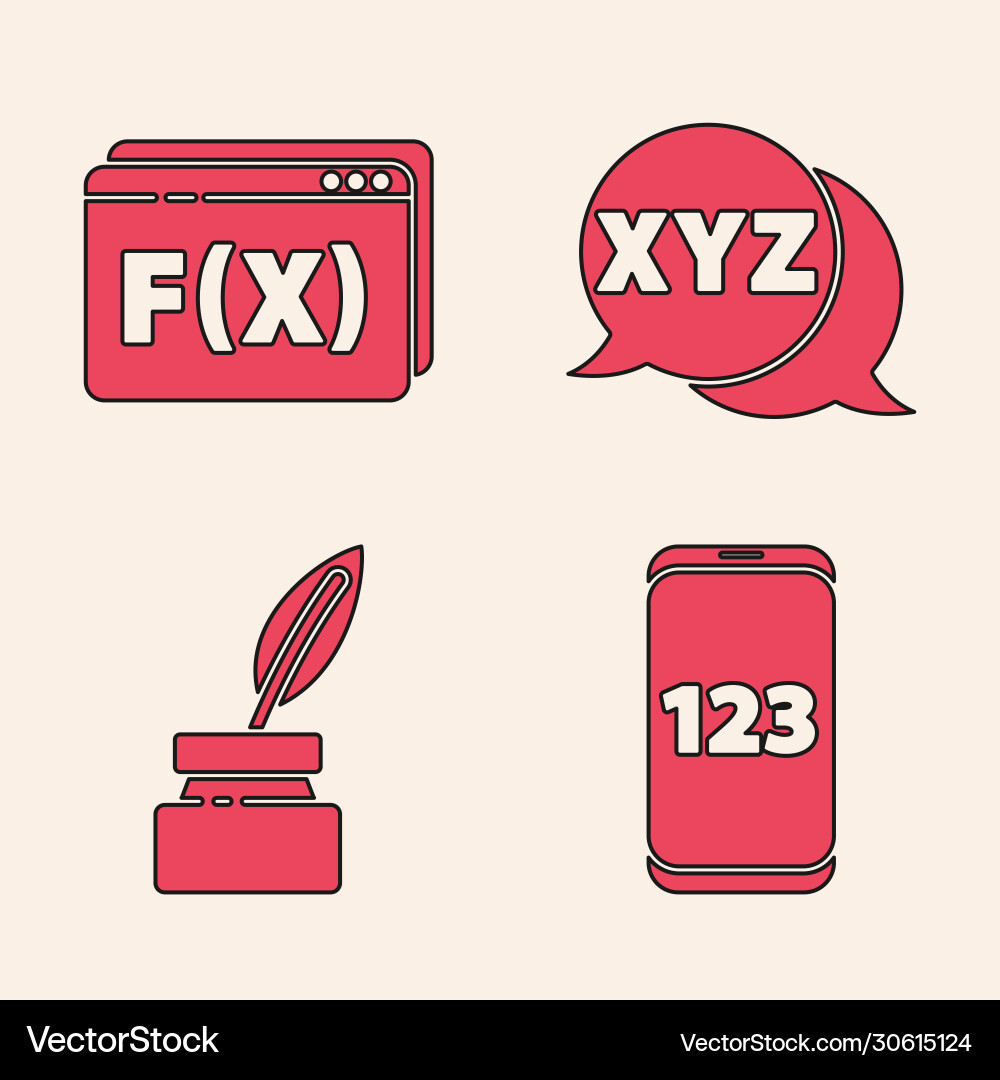 Set mobile calculator interface function Set mobile calculator interface function vector image