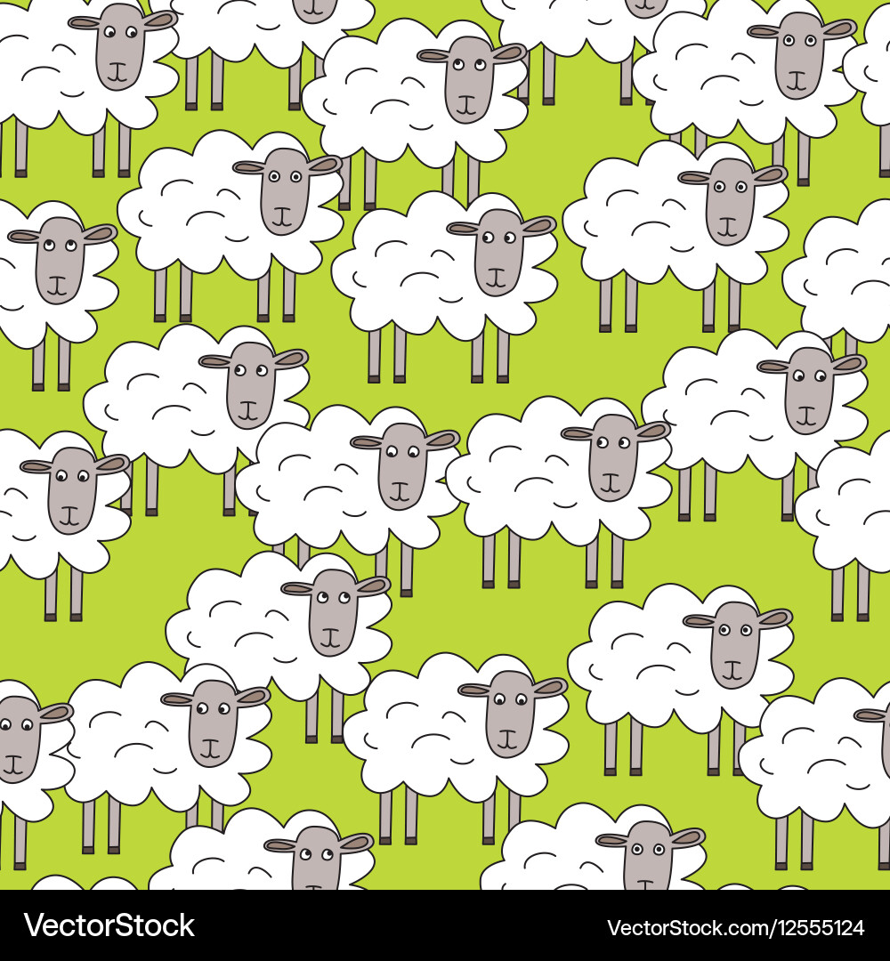 Sheep seamless pattern Vector Image