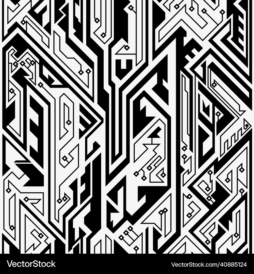 Tech Circuit Pattern - Monochrome vector image