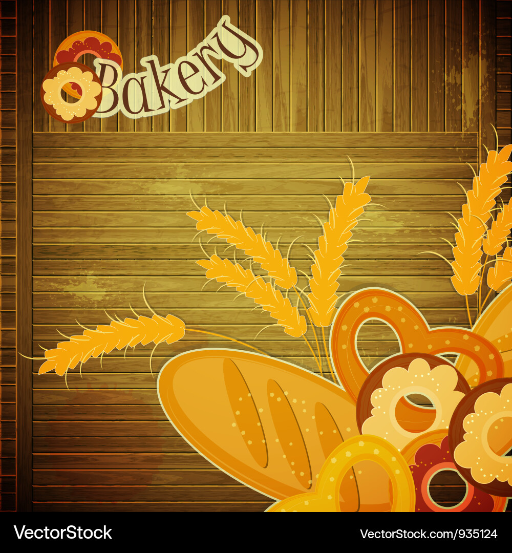 Wooden Bakery Menu Cover Vector Image