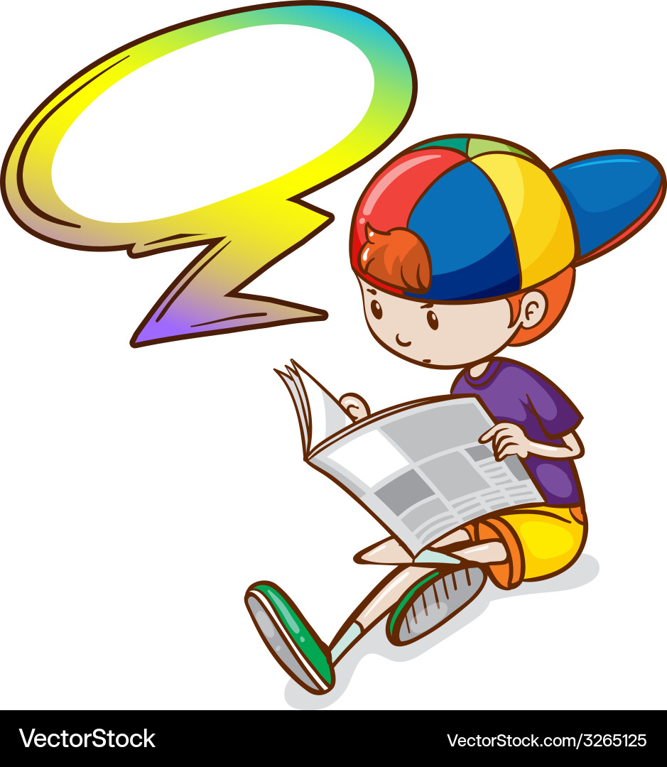 A boy reading with an empty callout Vector Image