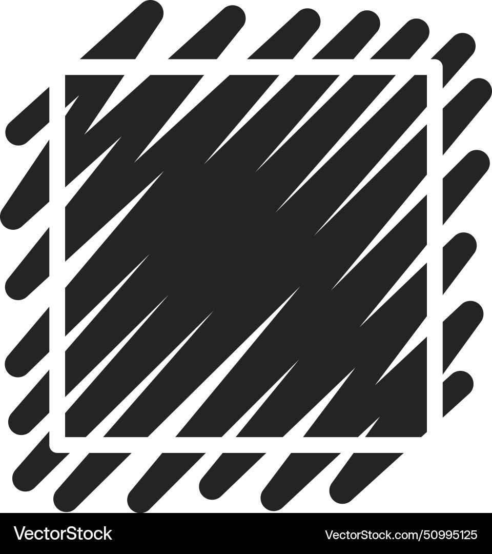 Black line stroke square frame set on background Vector Image