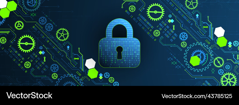 Cyber security or network protection system Cyber security or network protection system vector image