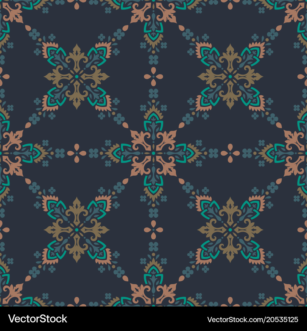 Damask seamless pattern vector image