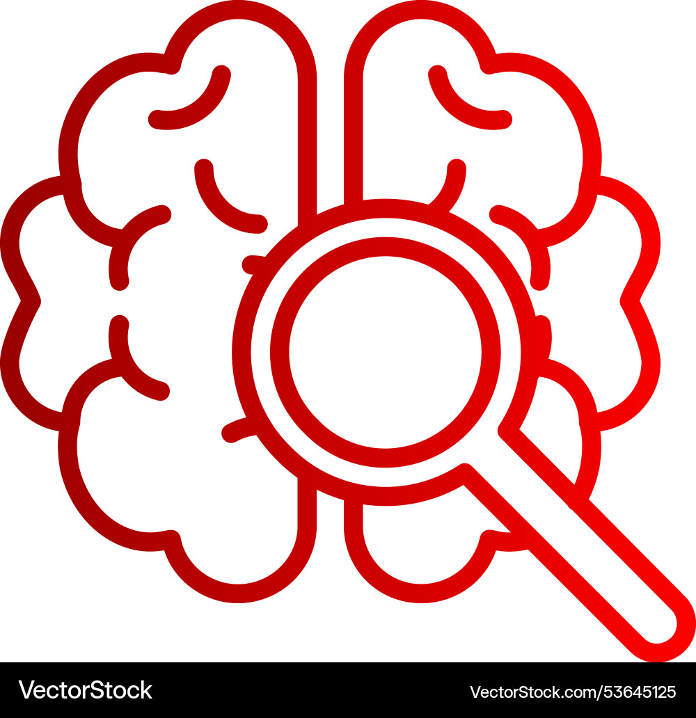 Deep learning line gradient icon Vector Image