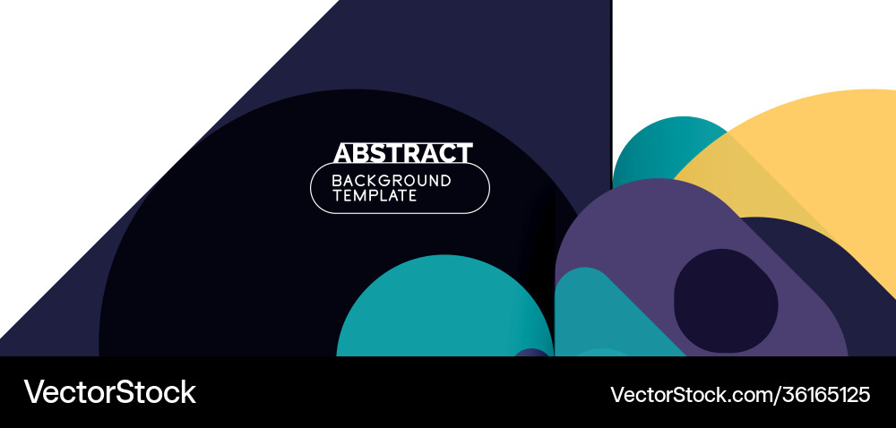 Flat geometric round shapes and dynamic lines Vector Image