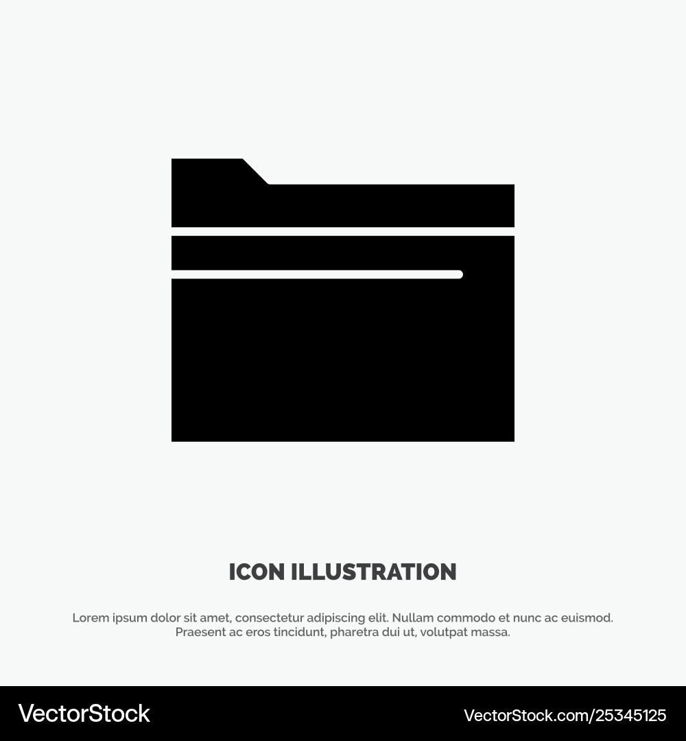 Folder file data storage solid glyph icon Vector Image