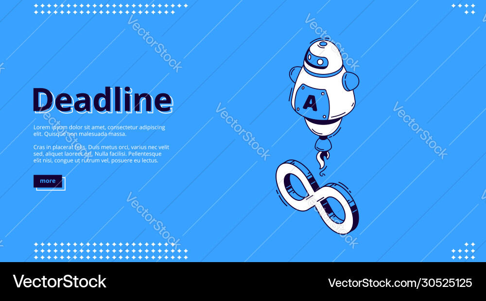 Landing page deadline with chat bot Landing page deadline with chat bot vector image
