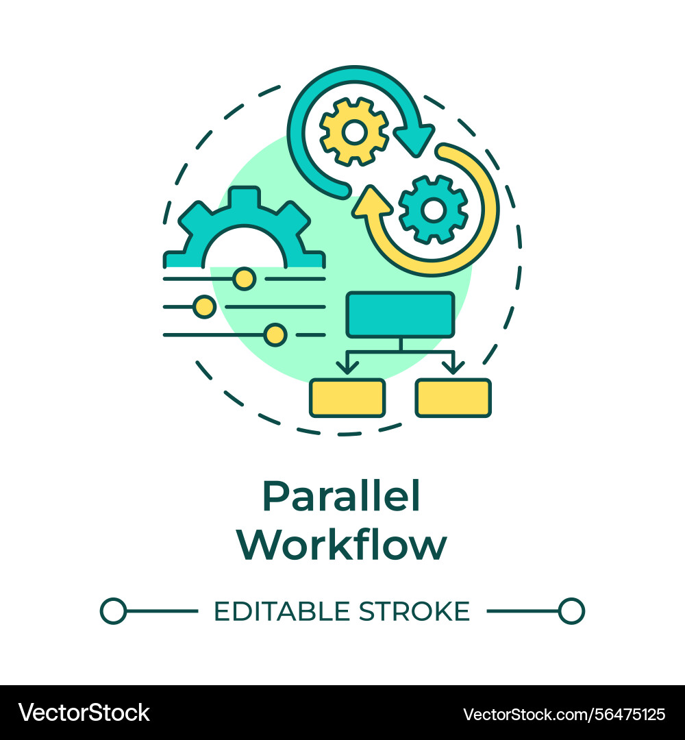 Parallel workflow multi color concept icon Parallel workflow multi color concept icon vector image