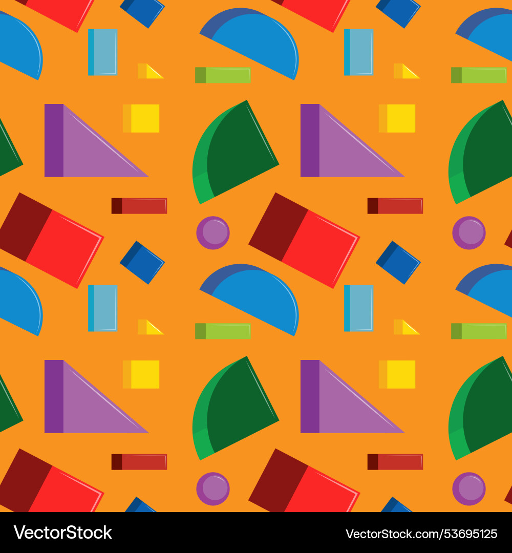 Seamless pattern with various colorful geometric Vector Image