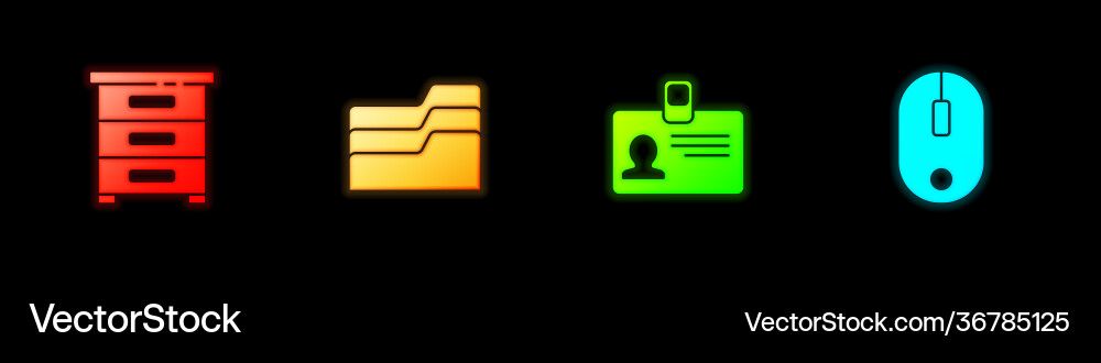 Set drawer with documents document folder vector image