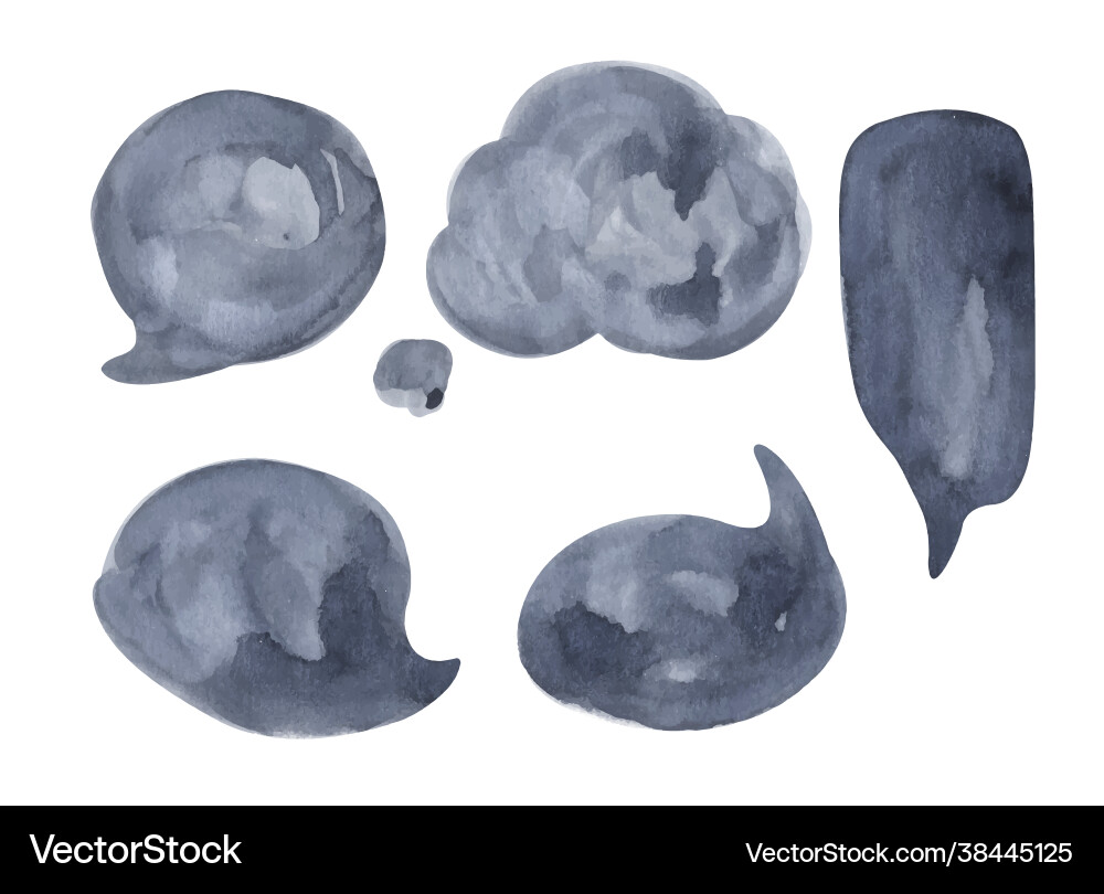 Set speech bubbles watercolor Set speech bubbles watercolor vector image