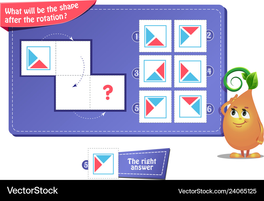 Shape after the rotation puzzles vector image