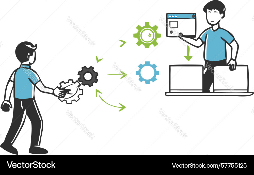 System optimization and process improvement icon Vector Image