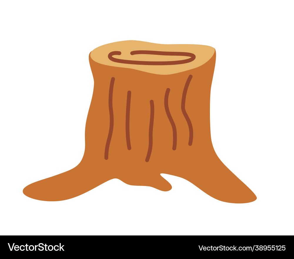 Tree stump big with roots forest item Tree stump big with roots forest item vector image