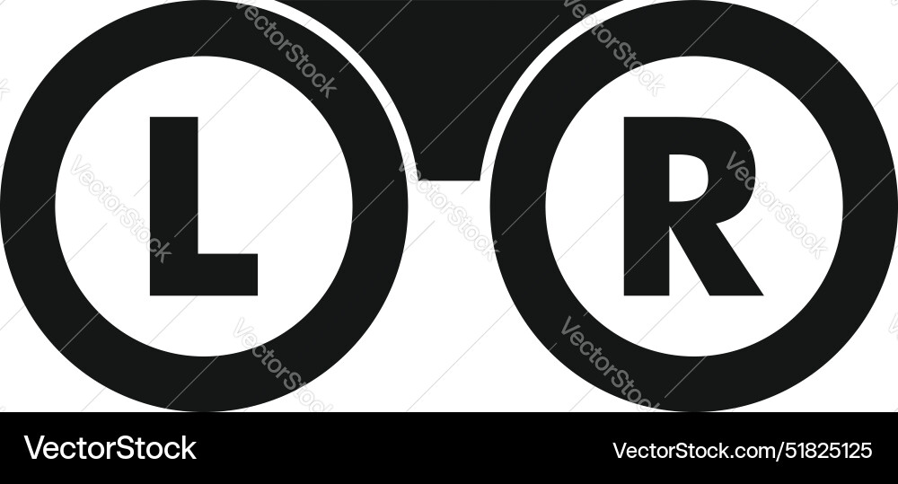 Trial frame being held open showing left and right Trial frame being held open showing left and right vector image