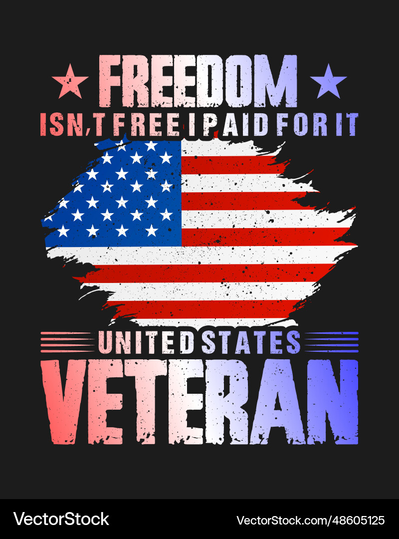 Veteran Freedom T-Shirt Vector Image