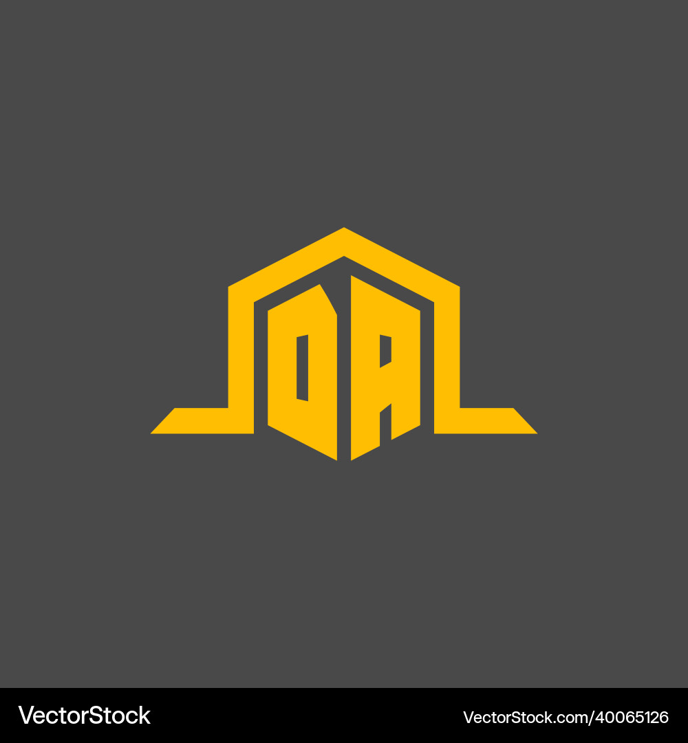Da monogram initial logo with hexagon style design Vector Image