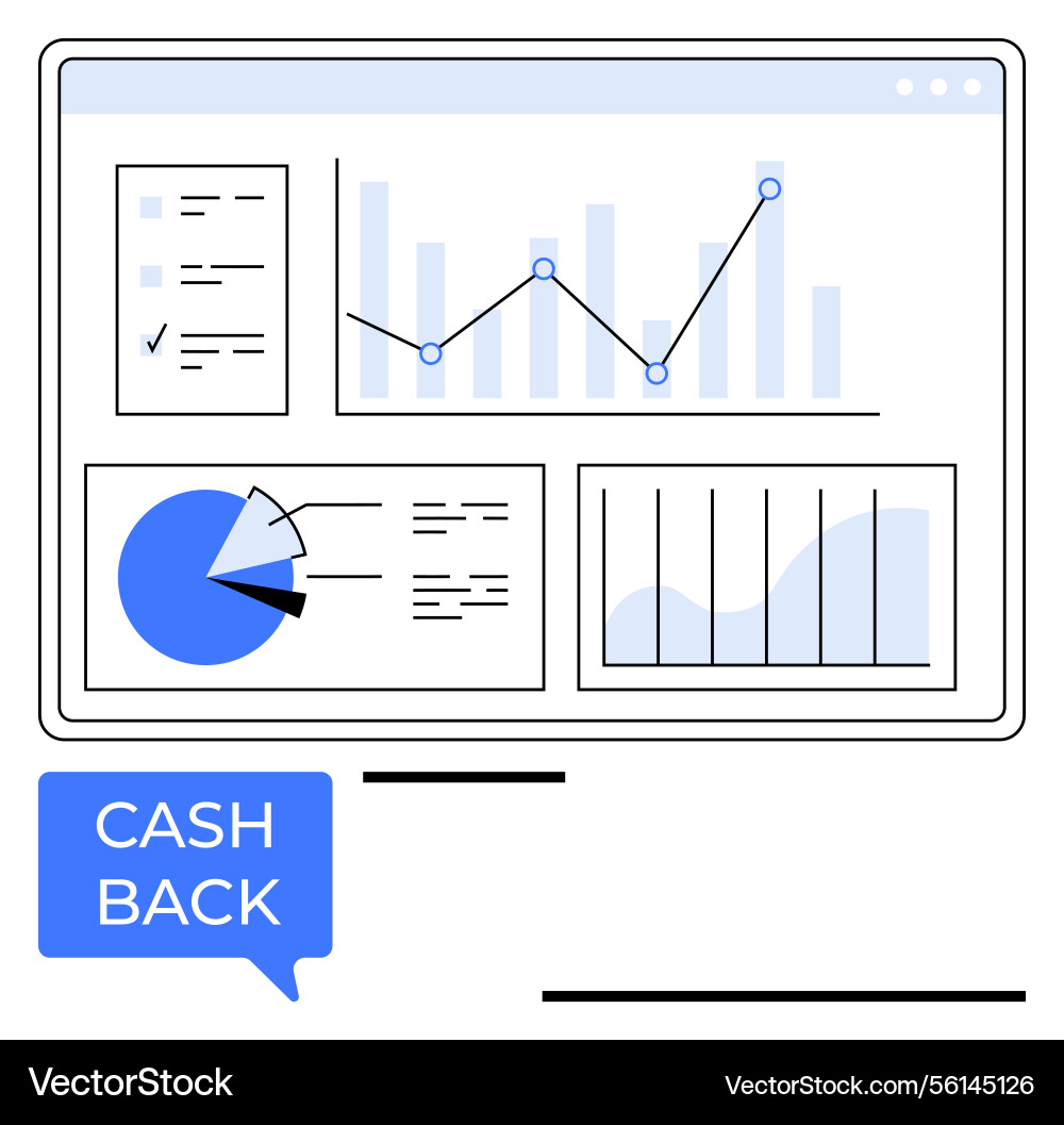 Data analytics dashboard with graphs charts Data analytics dashboard with graphs charts vector image