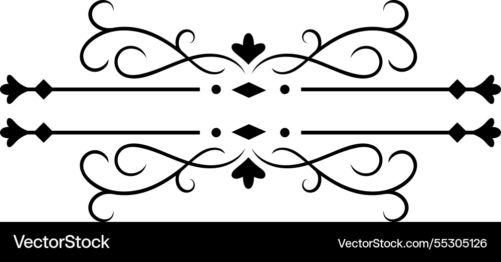 Horizontal divider featuring elegant floral swirls Horizontal divider featuring elegant floral swirls vector image