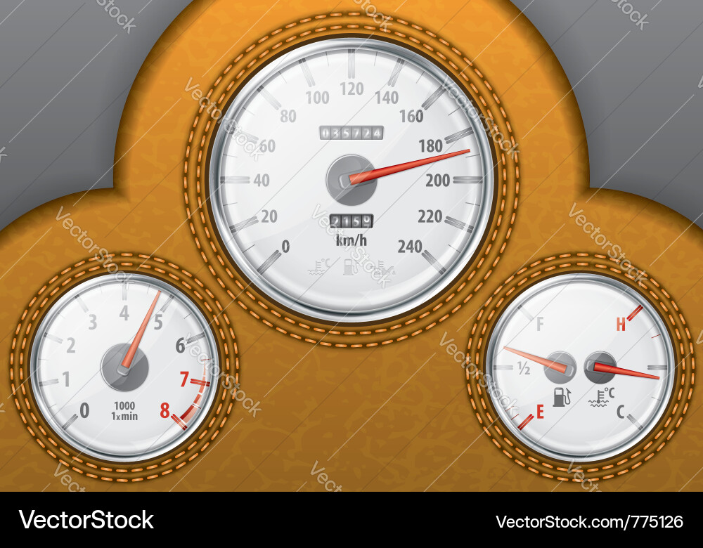 Leather car dashboard Royalty Free Vector Image