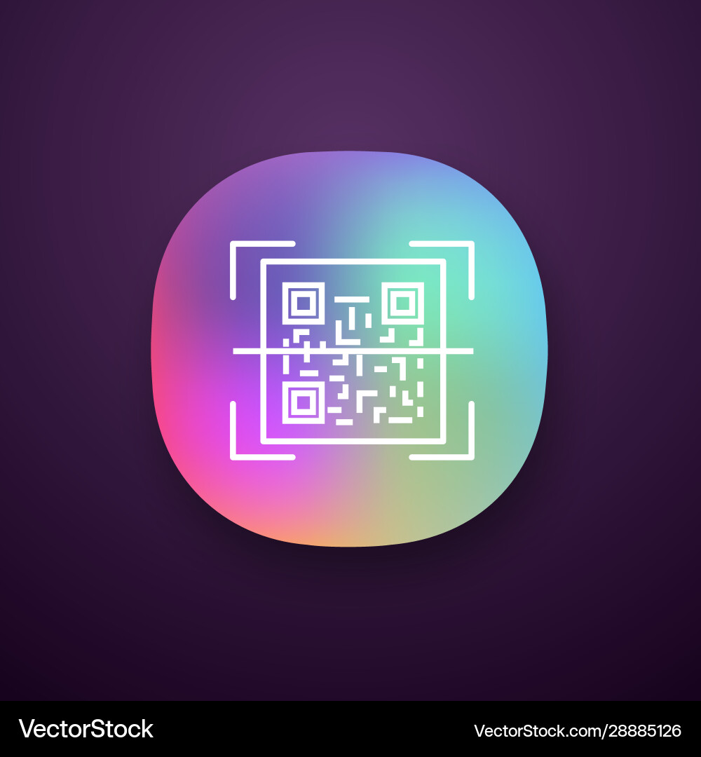 Qr code scanning app icon Qr code scanning app icon Vector Image