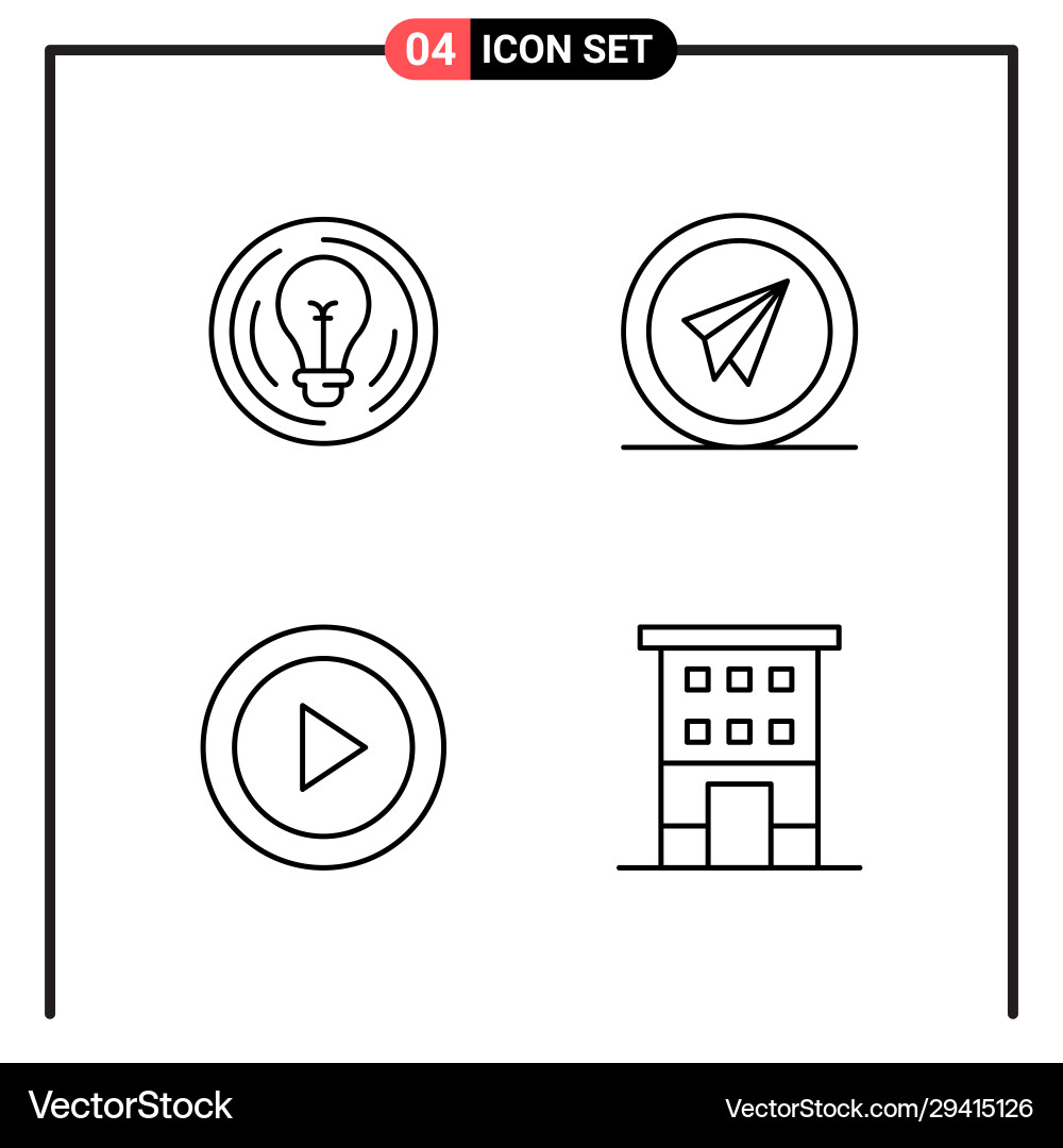 Set 4 line style icons for web and mobile Vector Image
