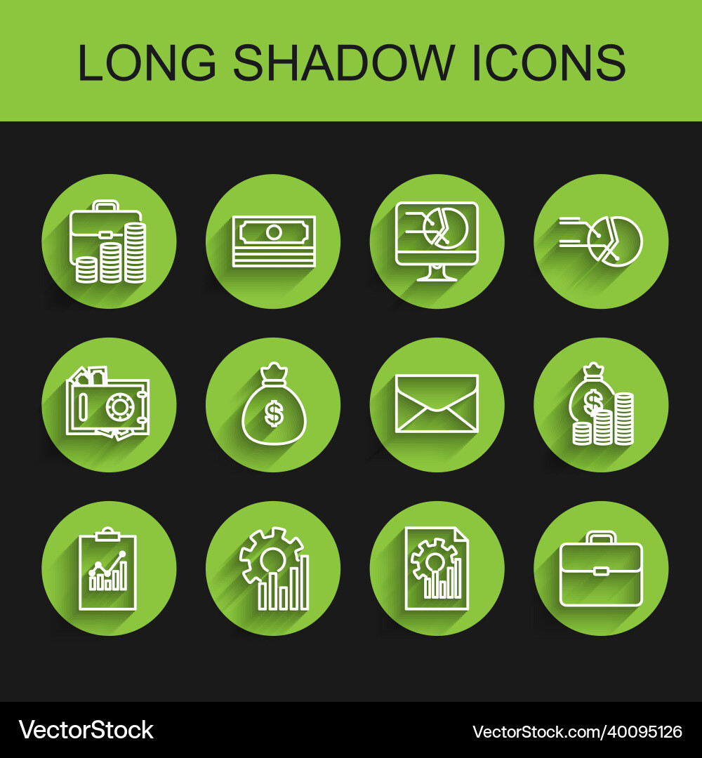 Set line clipboard with graph chart pie Vector Image