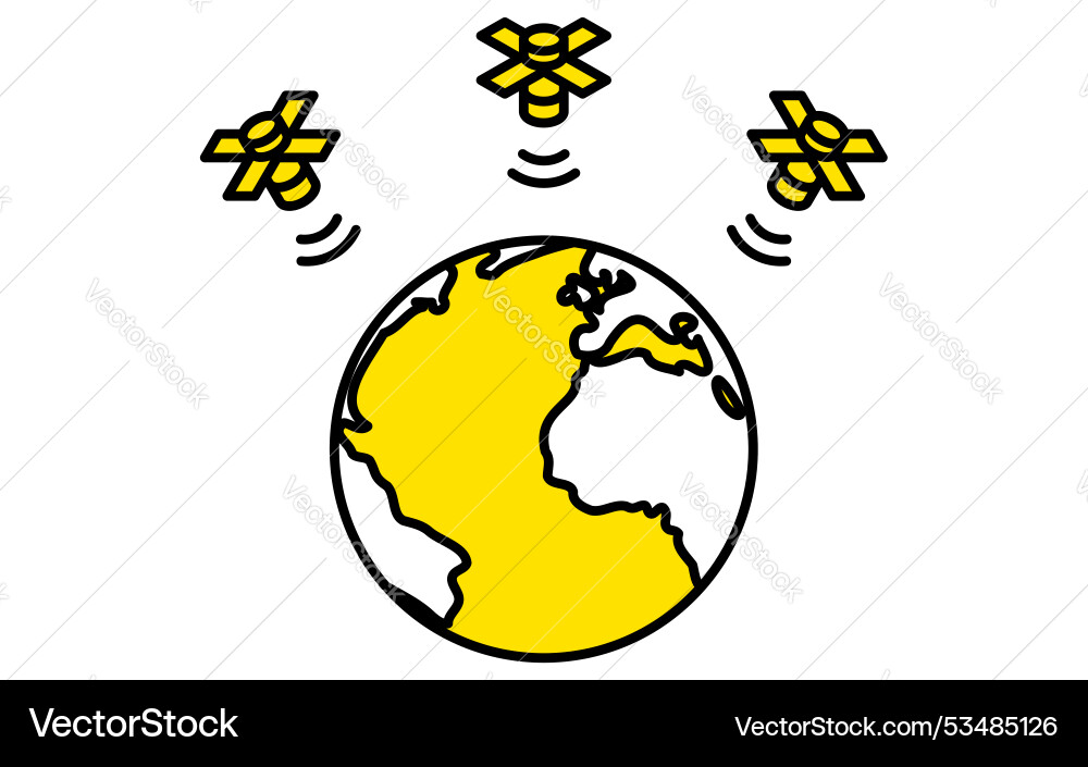 Simple line drawing of radio waves from Vector Image