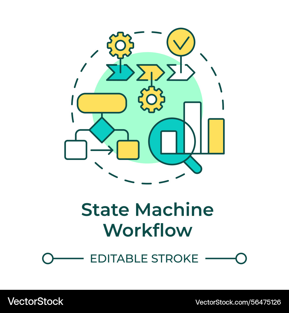 State machine workflow multi color concept icon State machine workflow multi color concept icon vector image
