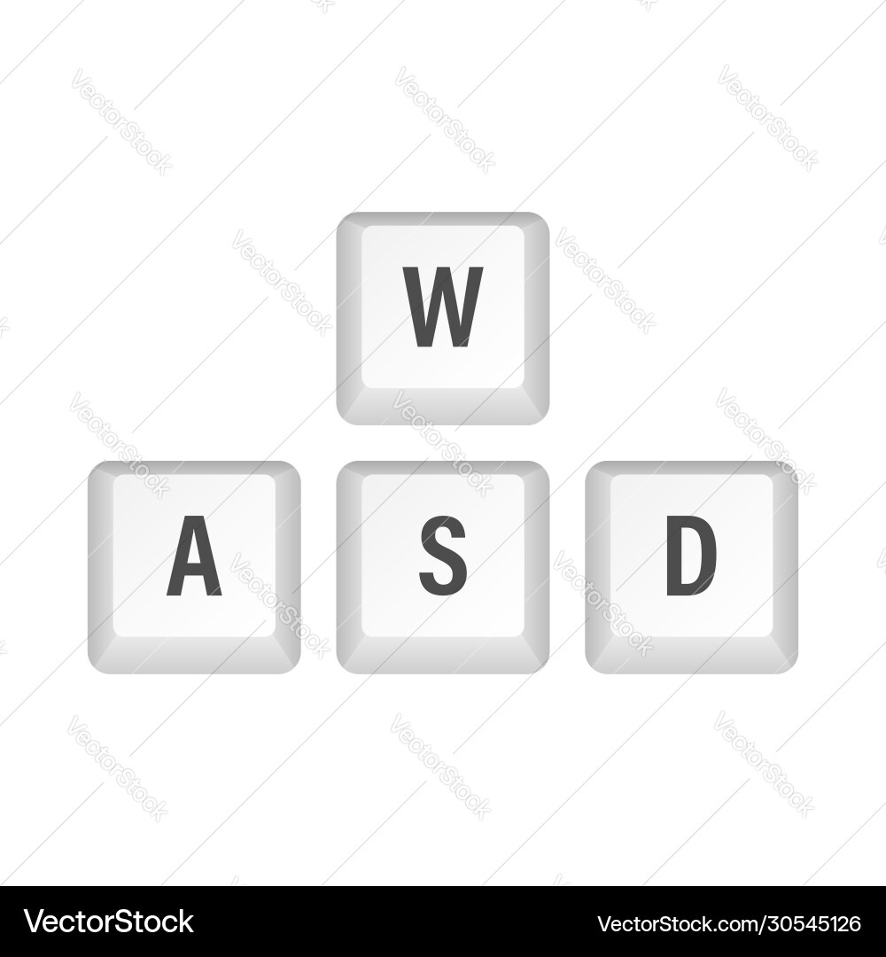 Wasd computer keyboard buttons desktop interface Vector Image