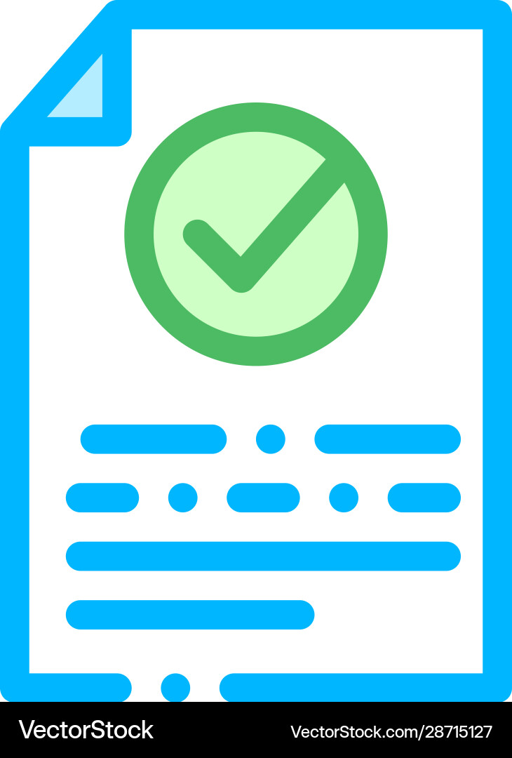Approved Document with Checkmark Icon vector image
