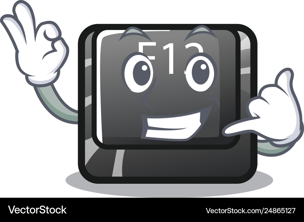 Call me f12 button installed on cartoon computer vector image