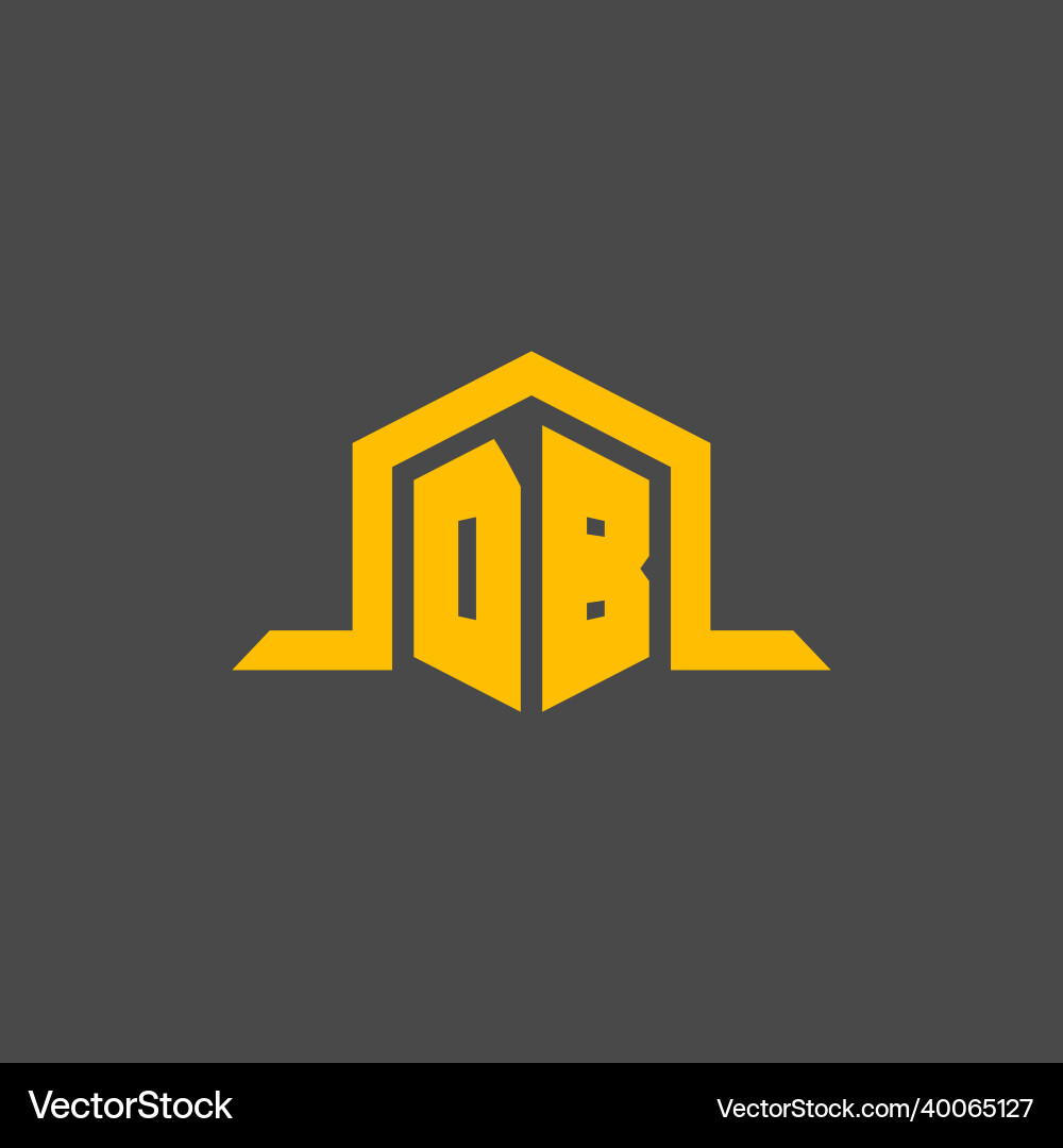 Db monogram initial logo with hexagon style design vector image