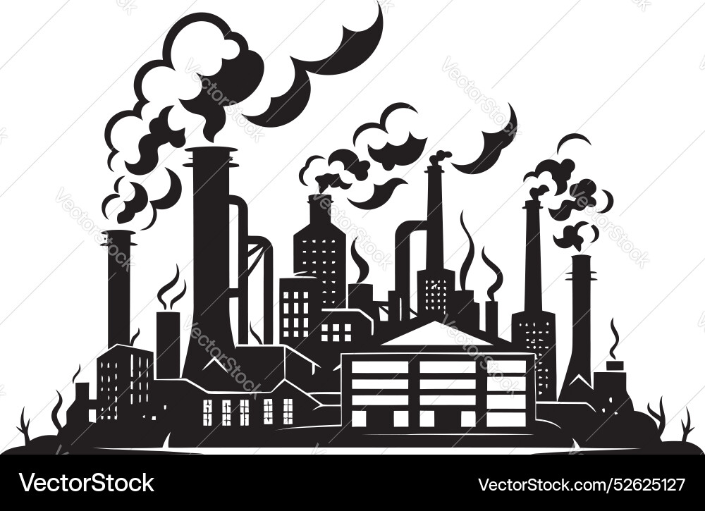 Environmental crisis factory air pollution Vector Image