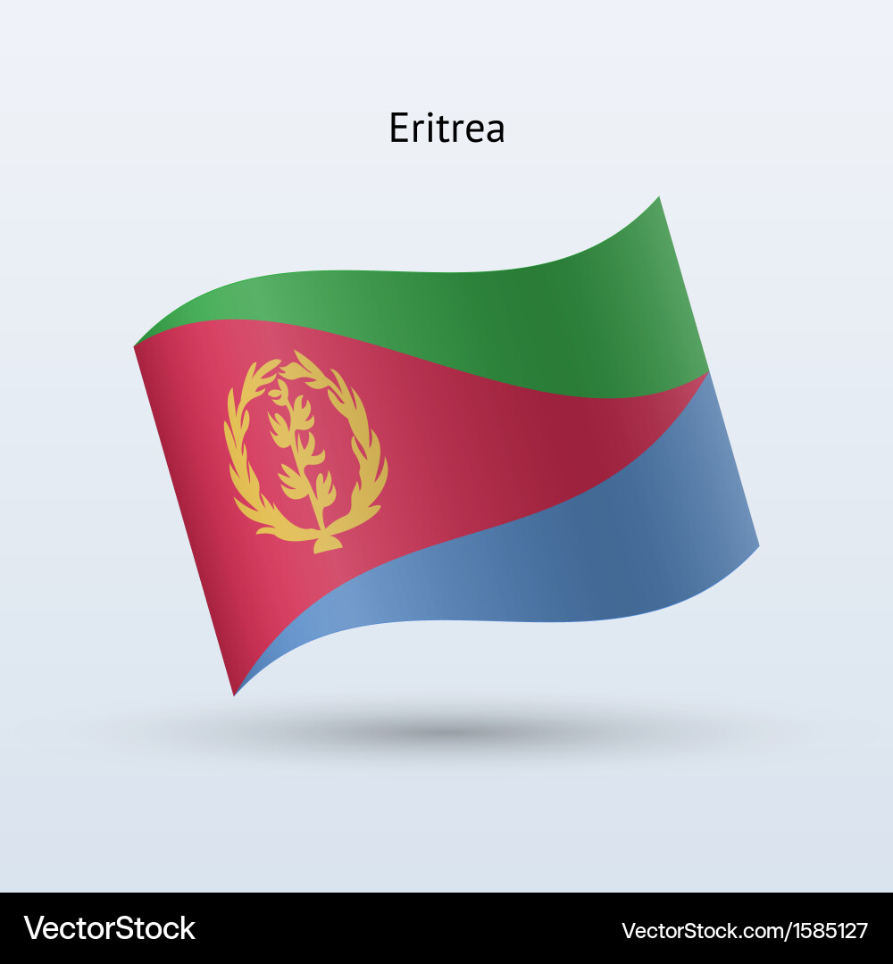 Eritrea flag waving form Vector Image