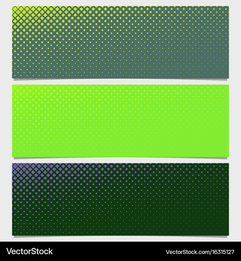 Halftone square pattern banner template design set vector image