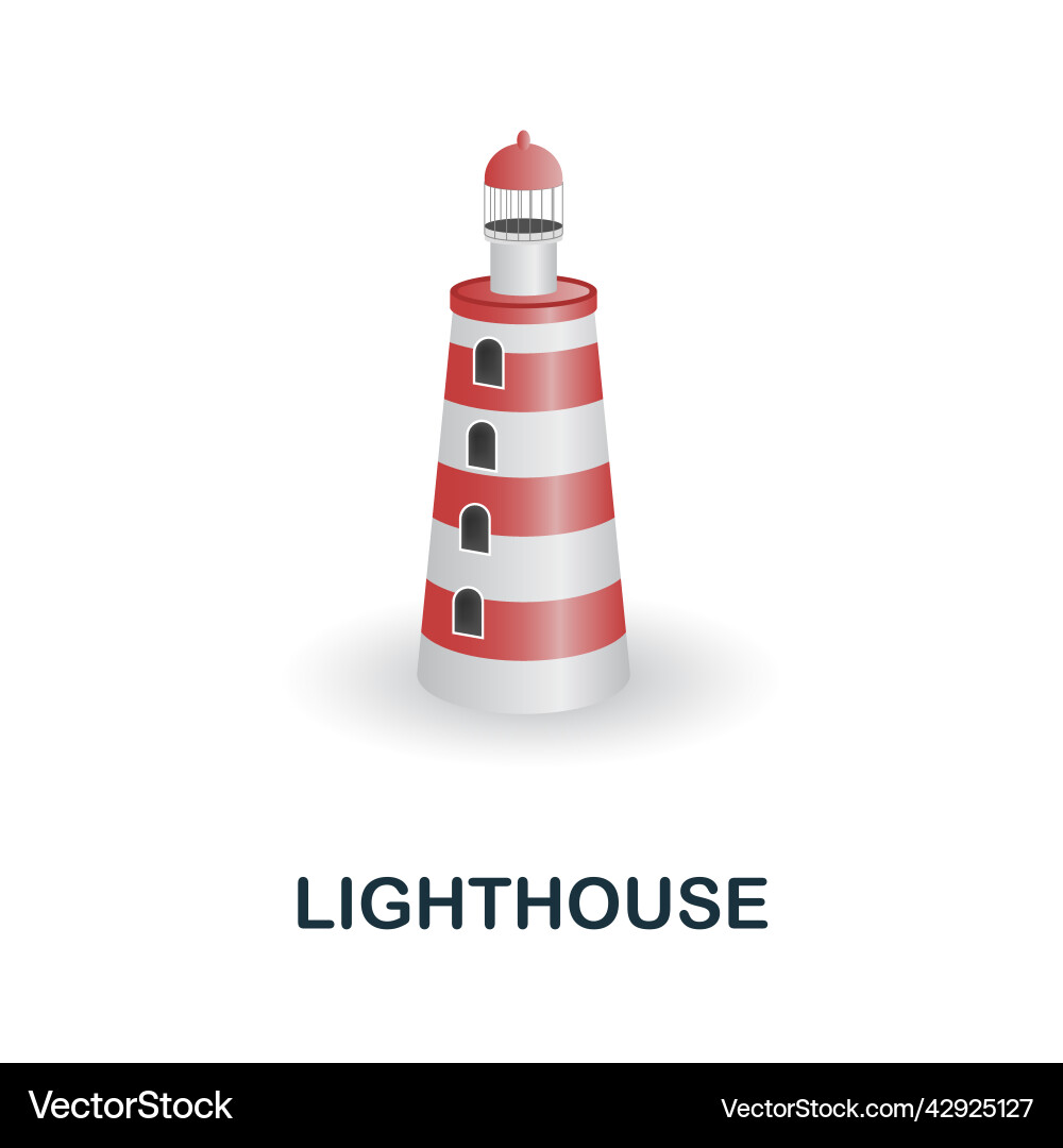 Lighthouse 3d icon simple element from buildings Lighthouse 3d icon simple element from buildings vector image