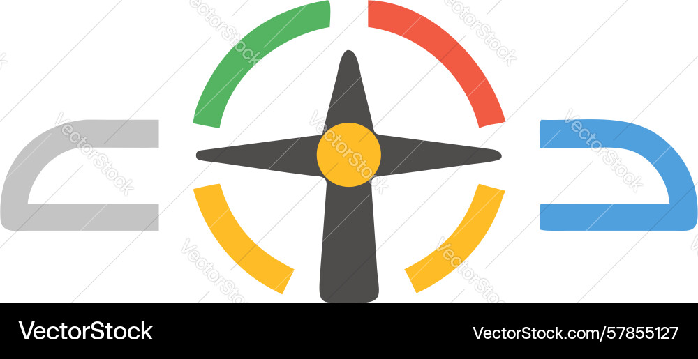 Modern compass navigation icon design generative Vector Image