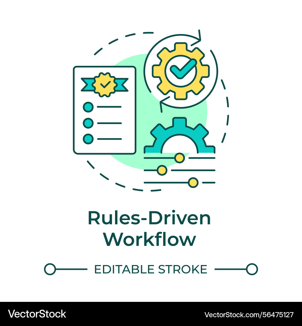 Rules driven workflow multi color concept icon Rules driven workflow multi color concept icon vector image
