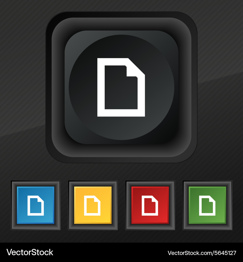 Text file document icon symbol set of five Vector Image