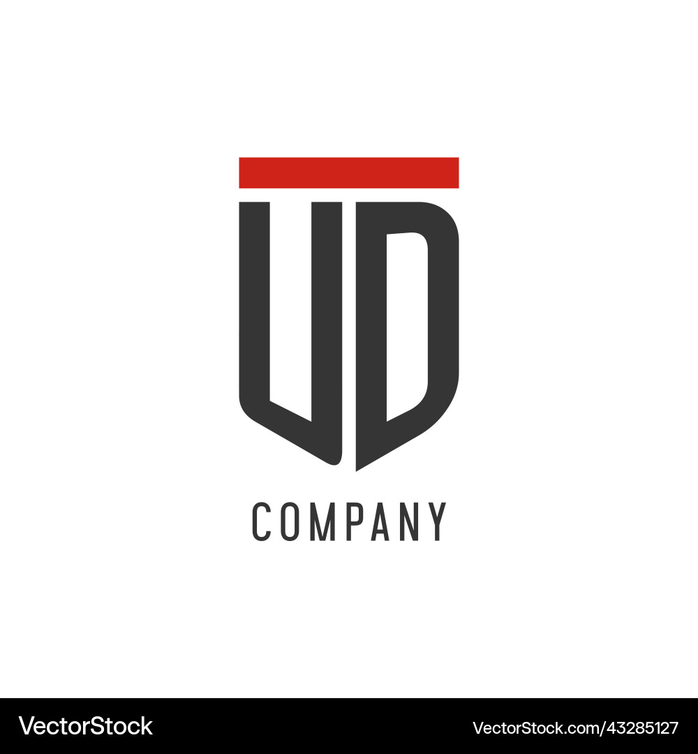 Ud initial esport logo with simple shield design Ud initial esport logo with simple shield design Vector Image