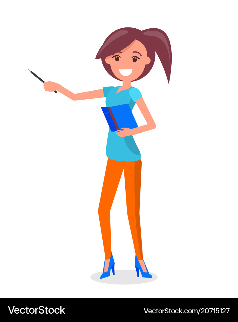 Woman with Pointer and Notebook vector image