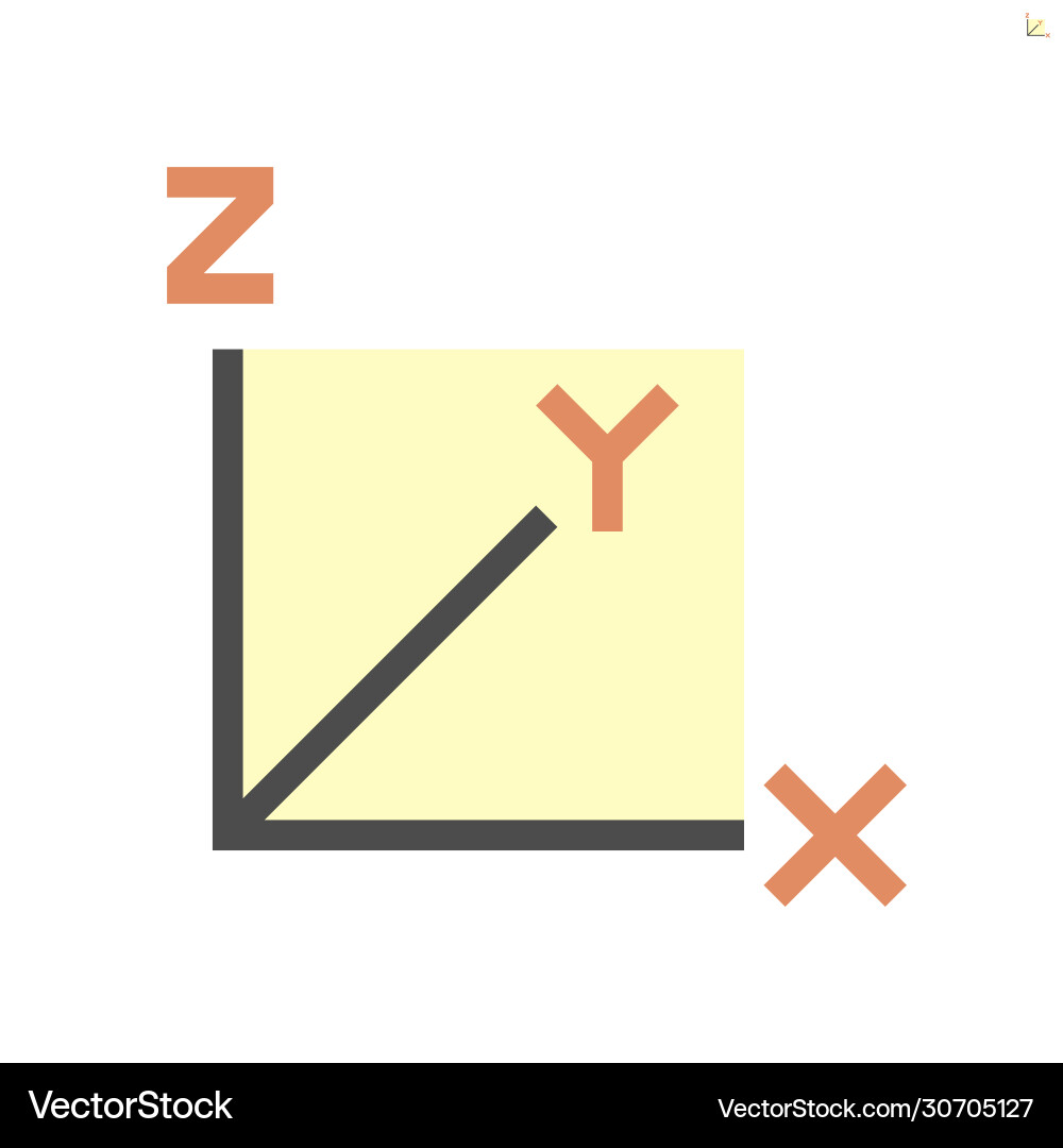 Xyz axis for graph statistics display icon Vector Image