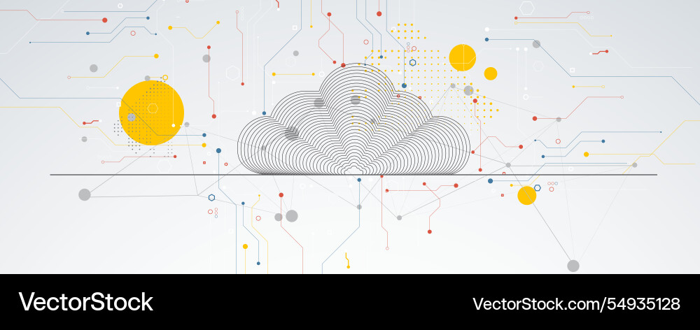 Abstract technology background with cloud vector image
