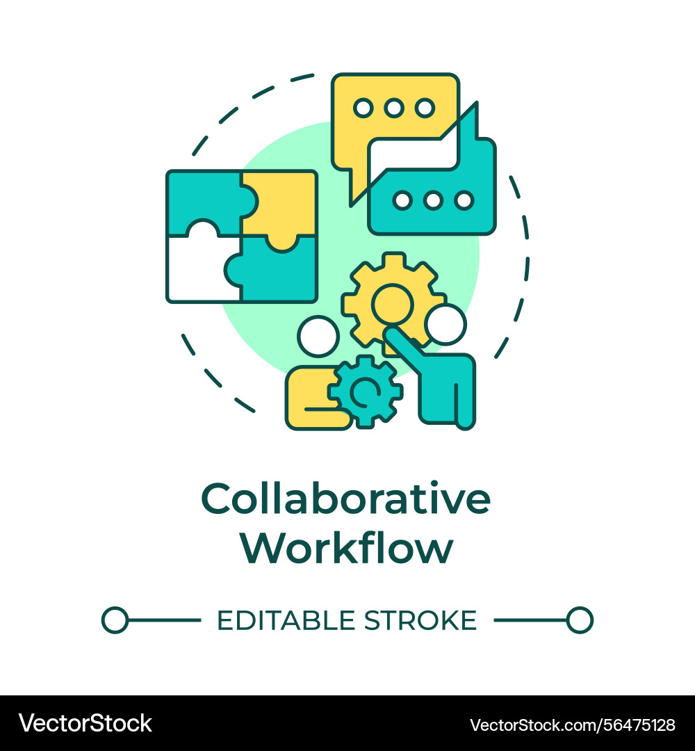 Collaborative workflow multi color concept icon Collaborative workflow multi color concept icon vector image